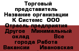 Торговый представитель › Название организации ­ К Системс, ООО › Отрасль предприятия ­ Другое › Минимальный оклад ­ 40 000 - Все города Работа » Вакансии   . Ивановская обл.